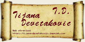 Tijana Devetaković vizit kartica